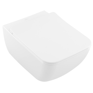 Унитаз подвесной Villeroy Boch с сиденьем Villeroy & Boch Venticello CeramicPlus 4611RLR1 альпийский белый