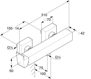 Смеситель для душа Kludi Decus 54831N275 сталь оружейная брашированная