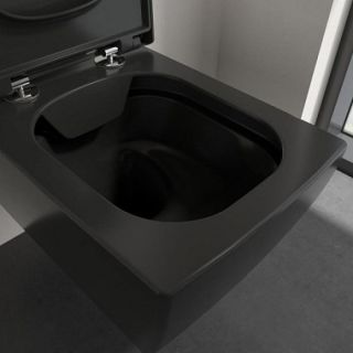 Унитаз подвесной Villeroy Boch  с открытым смывным краем, настенный 4633R0R7 черный