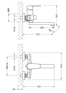 Смеситель для ванны Lemark Point LM0317C Хром
