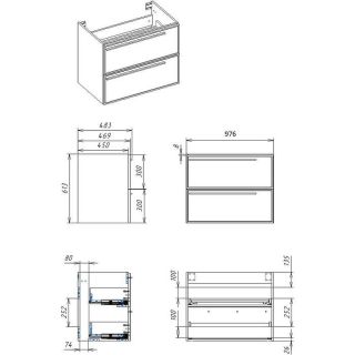 Тумба под раковину La Fenice Elba FNC-01-ELB-C-100-2 бежевая матовая 100 см