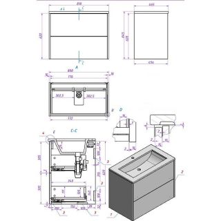 Тумба под раковину La Fenice Simpla FNC-01-SIM-B-80-2 Белая матовая 80 см