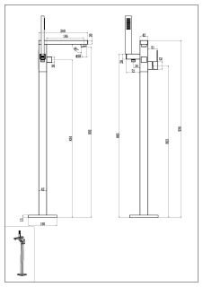 Смеситель напольный Boheme QUBIC Matt White белый матовый