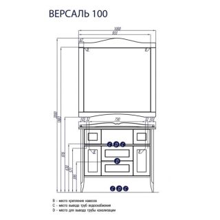 Зеркало Акватон Версаль 100см слоновая кость 1A188102VSZA0