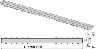 Решетка под кладку плитки AlcaPlast для APZ12 Optimal 75см TILE-750