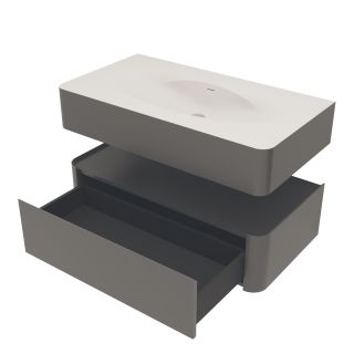 База под раковину Vincea Caprice 1000 подвесная, 1 выкатной ящик soft-close, серый матовый