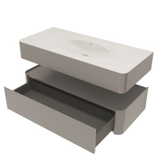 База под раковину Vincea Caprice 1200 подвесная, 1 выкатной ящик soft-close, светло-серый матовый