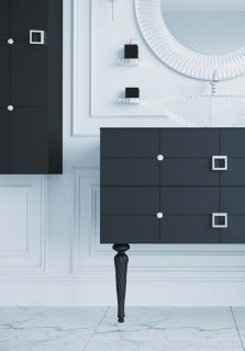 Тумба под раковину Armadi Art Vallessi Avangarde Piazza 80см чёрный/хром 841-080-BCR