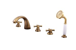 Смеситель на борт ванны Rav Slezak Morava retro MK369.5PSM бронза