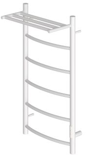 Полотенцесушитель электрический Point Афина PN04848PW с полкой 40x80см белый матовый