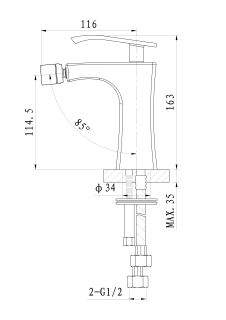 Смеситель для биде Wonzon & Woghand Triumph WW-565001-CR хром