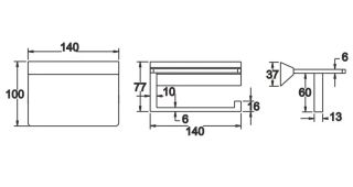 Держатель для туалетной бумаги с полочкой Rose RG1605 хром