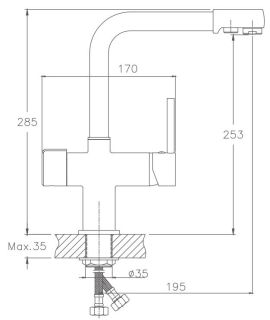 Смеситель для кухни Haiba HB70088-8 с подключением фильтра питьевой воды белый