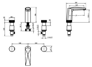 Смеситель для раковины Boheme Venturo 150-WCR-TOUCH белый/хром
