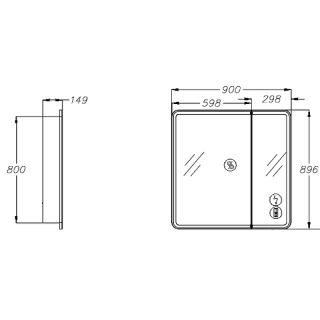 Зеркало-шкаф Opadiris Элеганс 90 00-00006882 премиум