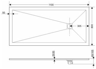 Душевой поддон Grossman Strong GR-S180110Q 110x80см белый