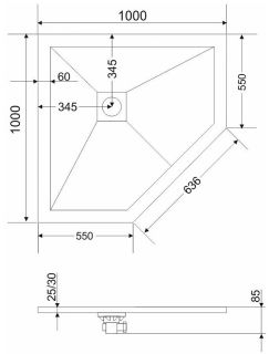 Душевой поддон Grossman Strong GR-S2100100D 100x100см графит