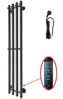 Полотенцесушитель электрический Маргроид Inaro-12018-1049-9005R правый 18x120см чёрный матовый