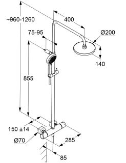 Душевая стойка Kludi Dive 6807905-00 с термостатом хром