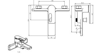 Смеситель для ванны и душа Black&White Gravity 9101MB чёрный матовый