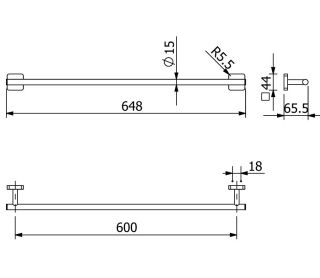 Полотенцедержатель Kludi Vela S 2597953 60 см белый матовый