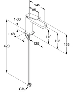 Смеситель для раковины Kludi Decus 54282N175 брашированная бронза
