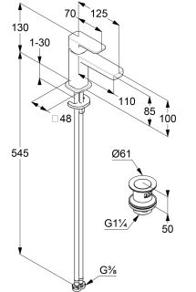 Смеситель для раковины Kludi Renon 42267N575 брашированный никель