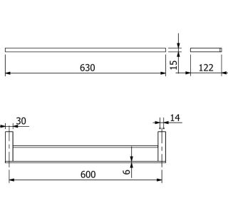 Полотенцедержатель Kludi Vela C 31988N5 60 см брашированный никель