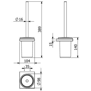 Туалетный ёршик Kludi Vela С 31974N5 брашированный никель