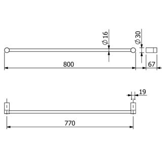 Полотенцедержатель Kludi Vela R 58961N1 80 см брашированная бронза