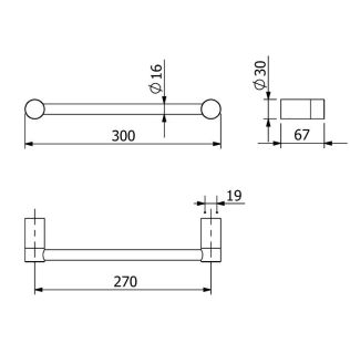 Полотенцедержатель Kludi Vela R 58962N2 30 см сталь оружейная брашированная