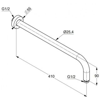 Кронштейн для верхнего душа Kludi A-QA чёрный матовый 6651439-00