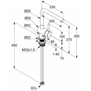 Смеситель для кухни Kludi Steel хром 45803F877