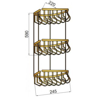 Полка угловая Boheme Imperiale золото 10428