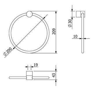 Полотенцедержатель Kludi Vela R 58978N2 сталь оружейная брашированная