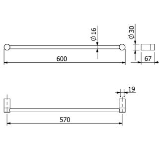 Полотенцедержатель Kludi Vela R 5897905 60 см хром