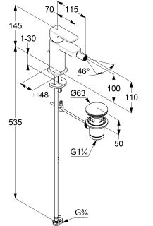 Смеситель для биде Kludi Renon 42216N575 брашированный никель