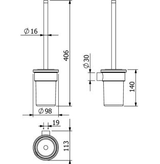 Туалетный ёршик Kludi Vela R 58974N0 брашированное золото