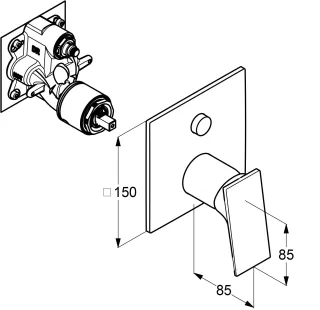 Смеситель для ванны Kludi Decus 54759N575 брашированный никель