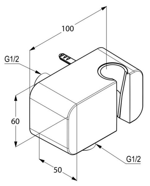 Шланговое подключение Kludi A-QA с держателем для душа хром 6556005-00