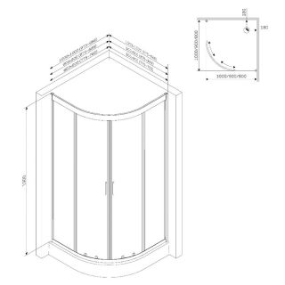Душевой уголок Am.Pm Tender Twin Slide W45G-301-090TM 90x90 см хром