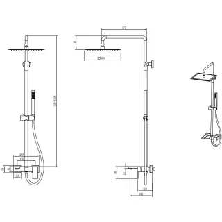 Душевая стойка Boheme Qubic 478-CB брашированная медь