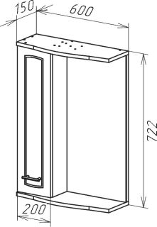 Зеркало-шкаф с подсветкой Bellezza Классик 60см левый белый 00000002170