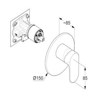 Смеситель для ванны Kludi X1 327550575 хром