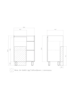 Тумба под раковину напольная Vigo Milos 316 60 см поставляется в разобранном виде дуб золотой