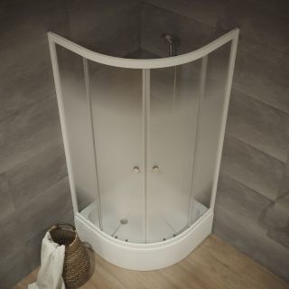 Душевой уголок Triton Лайт Щ0000061789 100x100 см профиль белый стекло с узором