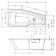 Акриловая ванна Riho Rethink Space Fall B112006005 L заполнение через перелив 160х75см белый