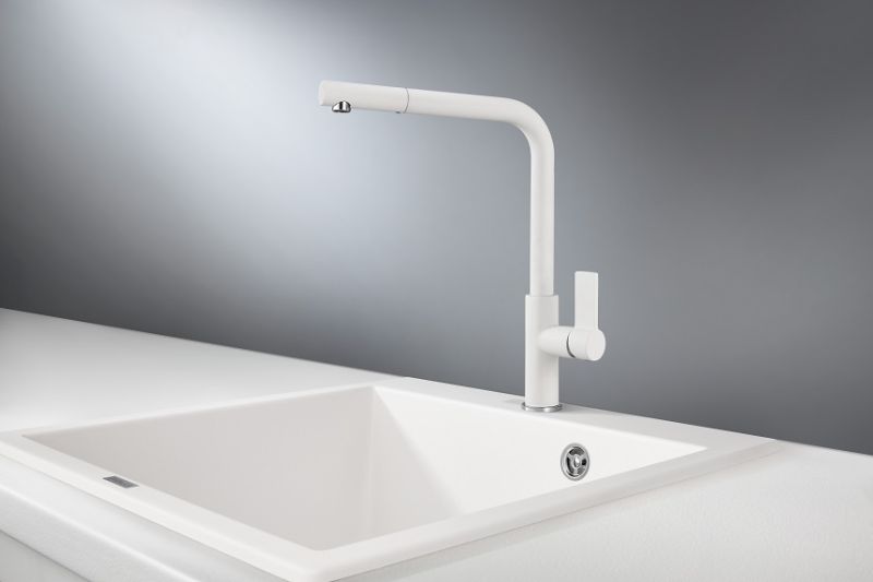 Смеситель для кухни Granula 2502, АРКТИК (БЕЛЫЙ) белый