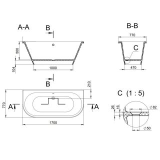 Ванна Holbi Galatea 170x77см белый матовый 1.01.003.11.1