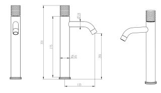 Смеситель для раковины Boheme Stick 122-BB чёрный матовый